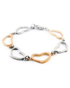 Ladies Heart Link Bracelet N\A  07.50 Inch