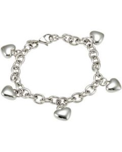 Heart Charm Bracelet N\A  07.50 Inch