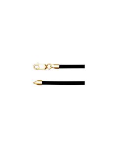 14kt Yellow 3mm Black Rubber 16