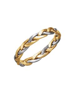 14K Two-Tone 3.5mm Hand-Woven Band Size 8
