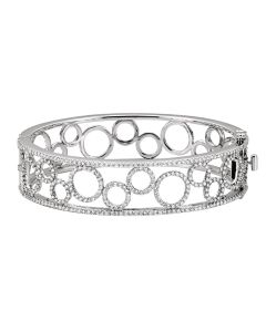 14kt White 6 7/8 CTW Diamond Bangle Bracelet