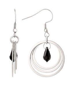 11Mm Blck Swarovski Crysta Ear N\A  Pair