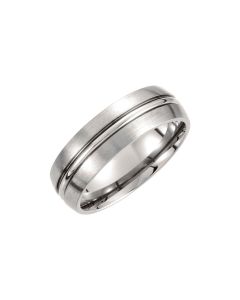 Titanium 7mm Grooved & Satin Finished Band Size 10