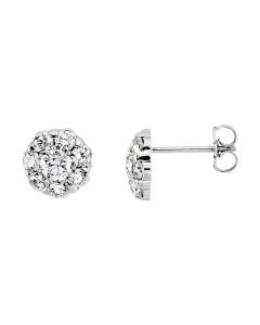 14kt White 2 CTW Diamond Cluster Earrings