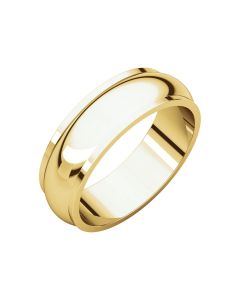 14kt Yellow 6mm Half Round Edge Band
