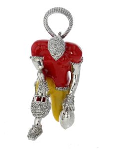 925 Sterling Silver Mens Pendant Kneeling Football Player pendant 66mm height 25mm wide, 36gram Pendant for Foot ball Lovers