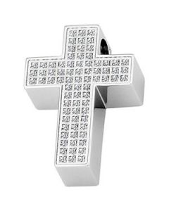 Cz Doubl Cross Pend W/Rub Cord N\A  26.92X18.00 Mm/17.00 Inch