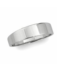 Flat Tapered Band 14K White Gold 06.00 Mm