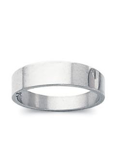 Flat Tapered Band 14K White Gold 08.00 Mm