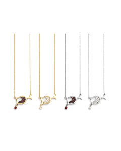 10K Yellow and White Gold Glass Necklace with 0.56CTW Natural diamonds - Adjustable lobster clasp