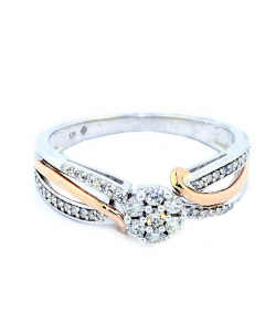 0.5ct Diamond Two Tone Wedding Ring 10K Rose and White Gold