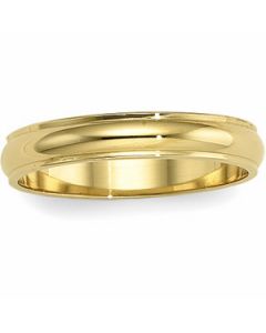 Half Round Edge Band 10K Yellow Gold 04.00 Mm