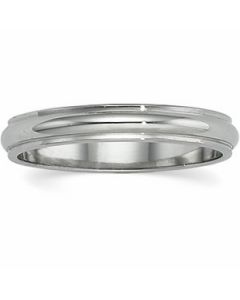 Half Round Edge Band 14K White Gold 03.00 Mm