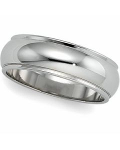 Half Round Edge Band 14K White Gold 06.00 Mm