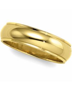 Half Round Edge Band 14K Yellow Gold 02.50 Mm
