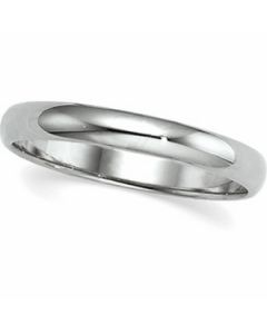 Light Half Round Band 14K White Gold 02.50 Mm