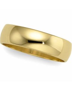 Light Half Round Band 10K Yellow Gold 06.00 Mm