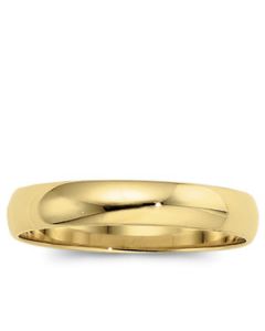 Light Half Round Band 10K Yellow Gold 04.00 Mm