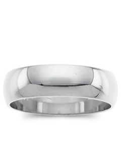 Light Half Round Band 14K White Gold 05.00 Mm