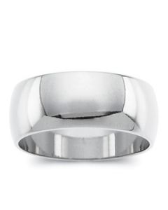 Light Half Round Band 14K White Gold 07.00 Mm
