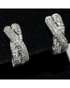 huggies earrings xo hoop earrings with diamonds .6ct 10K White Gold
