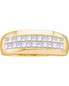 Mens Diamond Ring 1.00CTW  DIAMOND MENS INVISIBLE  BAND 14KT Yellow Gold