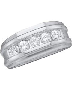 Mens Diamond Ring 0.25CTW DIAMOND Wedding MENS BAND 14KT White Gold