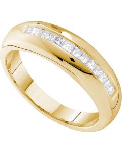 Mens Diamond Ring 0.50CTW DIAMOND INVISIBLE MENS RING 14KT Yellow Gold