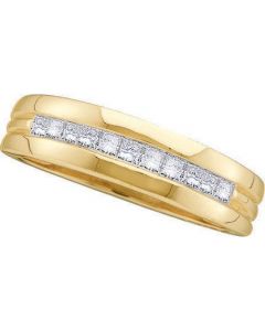 Mens Diamond Ring 0.50CTW DIAMOND INVISIBLE MENS BAND 14KT Yellow Gold