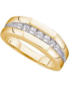 Mens Diamond Ring 0.50CTW DIAMOND Wedding MENS BAND 14KT Yellow Gold