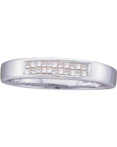 Mens Diamond Ring 0.25CTW DIAMOND MENS INVISIBLE BAND 14KT White Gold