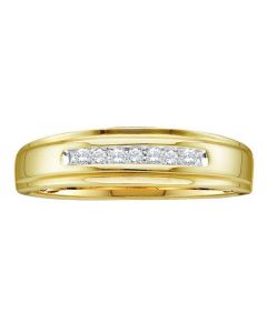 Mens Diamond Ring 0.08CTW  DIAMOND Wedding MENS BAND 10KT Yellow Gold
