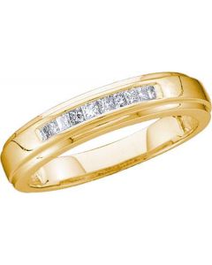Mens Diamond Ring 0.15CTW DIAMOND MEN'S INVISIBLE BAND 10K Yellow-gold