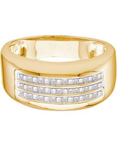 Mens Diamond Ring 0.50CTW DIAMOND MEN'S INVISIBLE BAND 14KT Yellow Gold