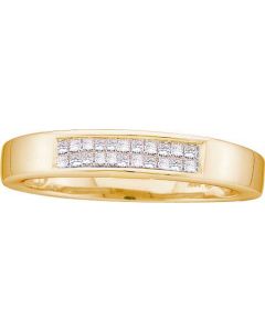 Mens Diamond Ring 0.25CTW DIAMOND MENS INVISIBLE BAND 14KT Yellow Gold