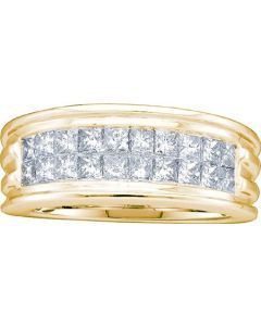 Mens Diamond Ring 0.50CTW DIAMOND INVISIBLE MENS BAND 14KT Yellow Gold