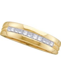 Mens Diamond Ring 1.00CTW DIAMOND INVISIBLE MENS BAND 14KT Yellow Gold
