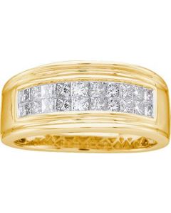Mens Diamond Ring 2.00CTW  DIAMOND MEN'S INVISIBLE BAND 14KT Yellow Gold