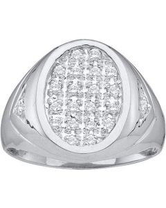 Mens Diamond Ring 0.25CTW DIAMOND MEN'S CLUSTER RING 10KT White Gold