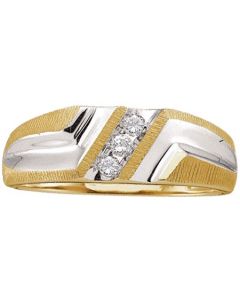 Mens Diamond Ring 0.10CTW DIAMOND Wedding MENS BAND 10KT Yellow Gold