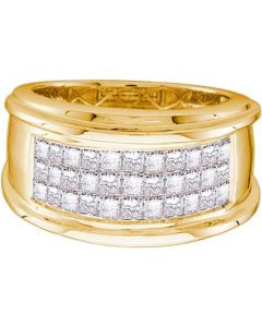 Mens Diamond Ring 1.00CTW DIAMOND INVISIBLE MENS BAND 14K Yellow-gold