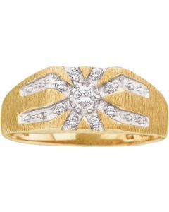 Mens Diamond Ring 0.09CTW MENS DIAMOND CLUSTER RING 10KT Yellow Gold