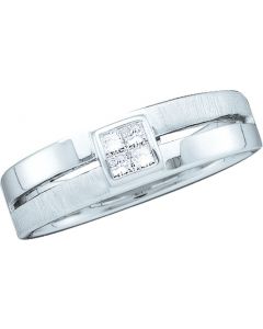 Mens Diamond Ring 0.16CTW PRINCESS DIAMOND MENS Wedding BAND White Gold
