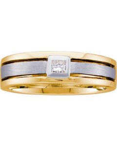 Mens Diamond Ring 0.15CTW DIAMOND INVISIBLE MENS BAND 14KT Yellow Gold