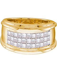 Mens Diamond Ring 0.50CTW DIAMOND MENS INVISIBLE BAND 14KT Yellow Gold