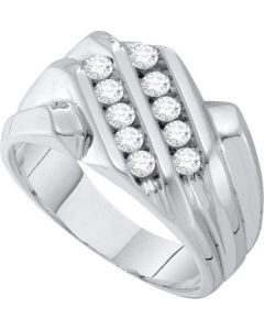 Mens Diamond Ring 0.50CTW DIAMOND Wedding MENS RING 14K White-gold