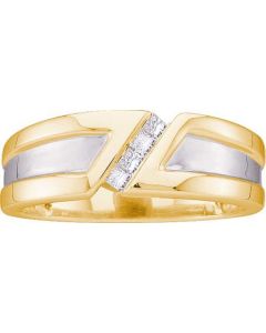Mens Diamond Ring 0.15CTW DIAMOND MENS INVISIBLE  BAND 14KT Yellow Gold