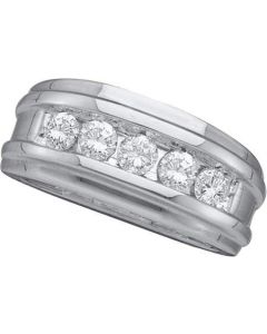 Mens Diamond Ring 1.00CTW DIAMOND Wedding MENS BAND 14KT White Gold
