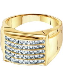 Mens Diamond Ring 0.50CTW DIAMOND  MENS  CLUSTER  BAND 10KT Yellow Gold