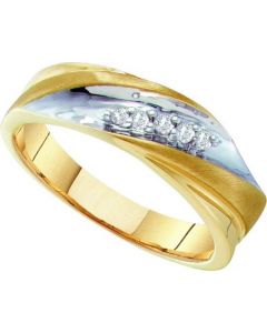Mens Diamond Ring 0.10CTW DIAMOND MENS Wedding RING 10KT Yellow Gold